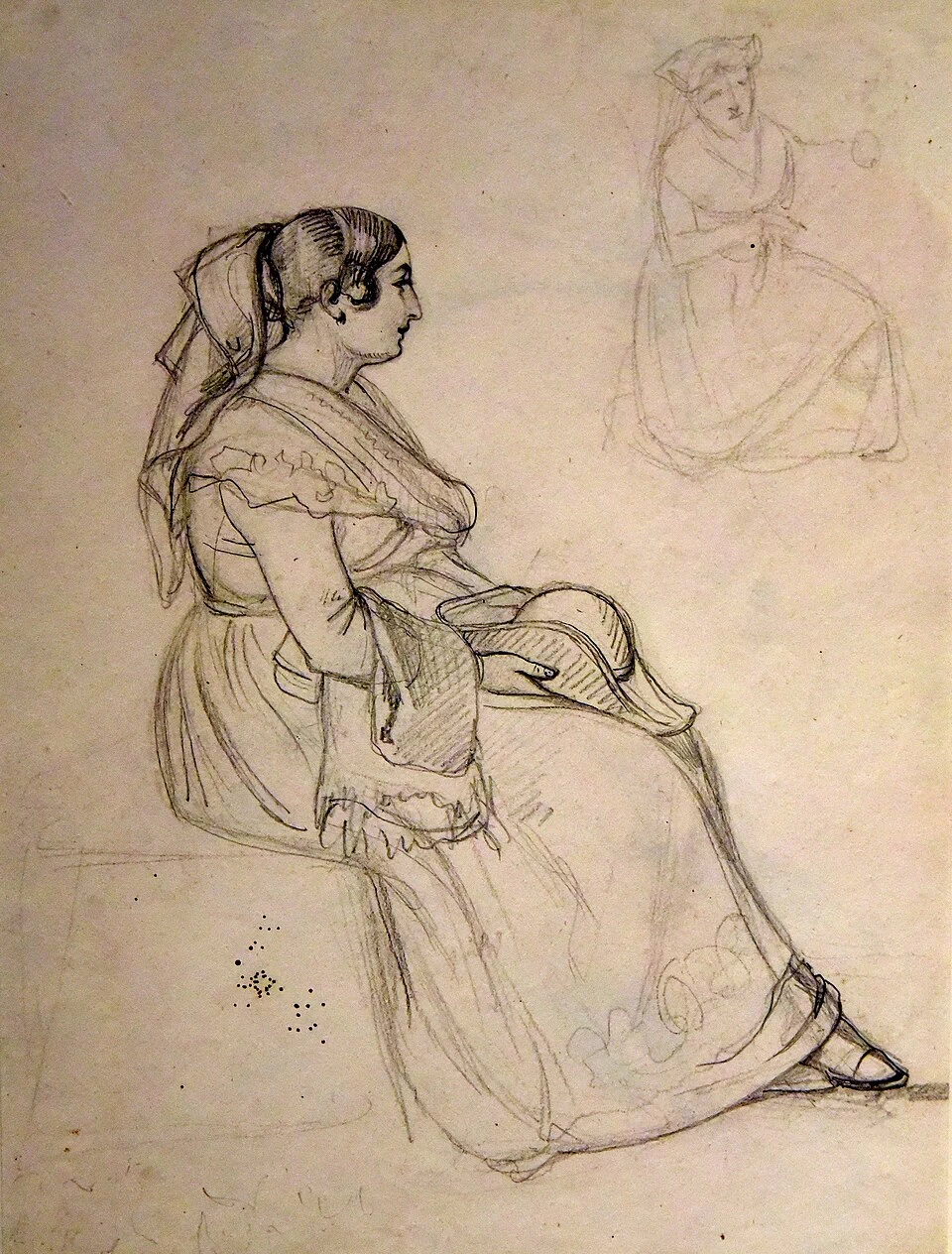 Una donna con un cappello in grembo, 1840 - Museo Nazionale, Stoccolma, Svezia